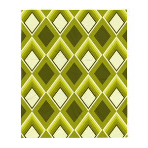 yellow Geometric 60s Style diamond patterned mustard throw blanket
