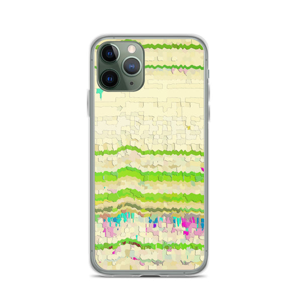 iPhone Case | Retro Yellow Abstract Cracked Paint Pattern
