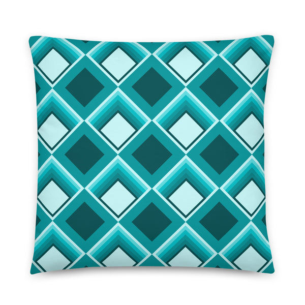 Taupe Geometric 60s Style Print sofa cushion or throw pillow