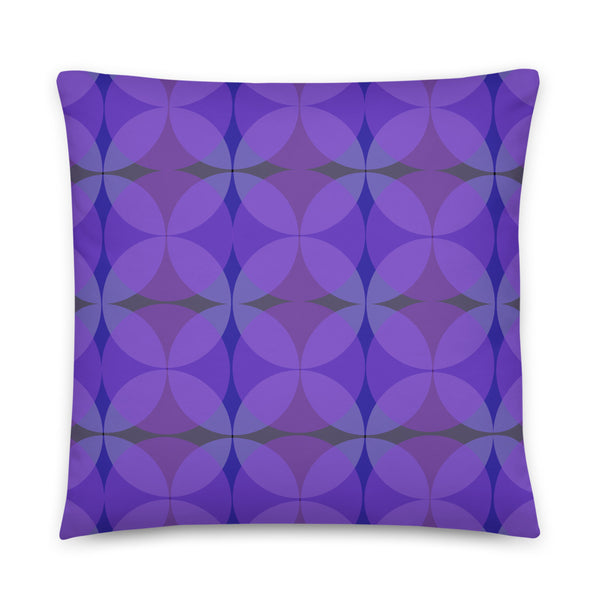 Magenta Tones Mid-Century Modern Circle Print sofa cushion or throw pillow