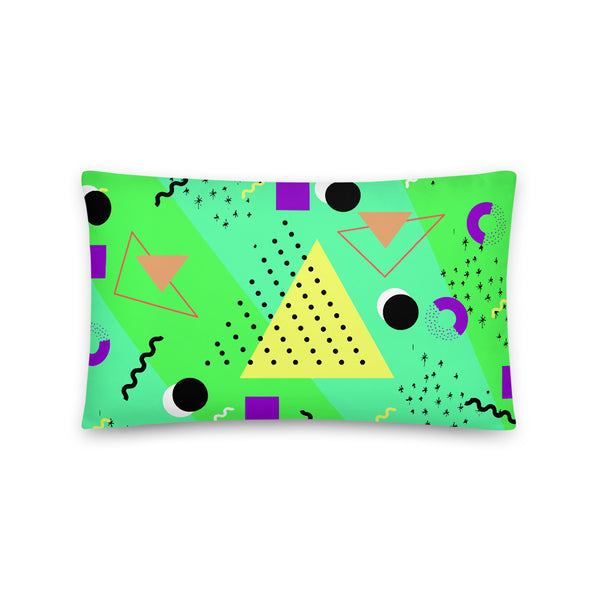Neon Green Retro Abstract Memphis Style sofa cushion or throw pillow