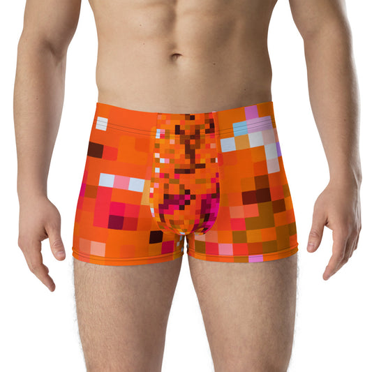 LGBT orange checked male boxer briefs underwear