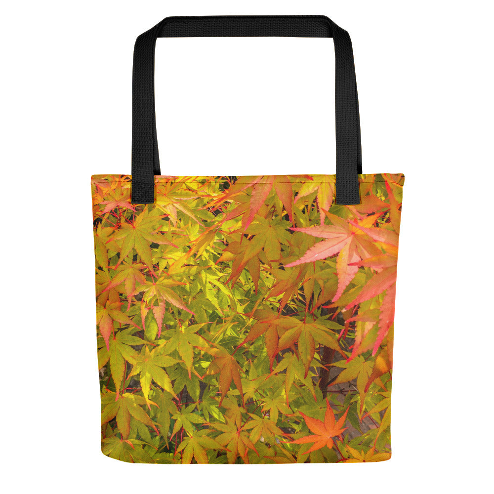 Sunset Maple tote bag with black handle