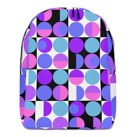 Purple Bauhaus Retro Abstract Memphis Style minimalist backpack