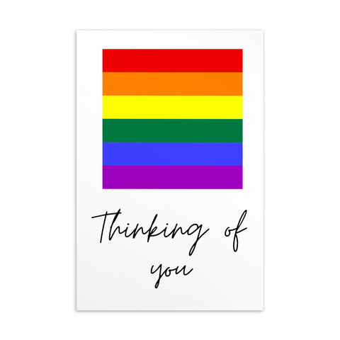 Thinking of You LGBT Rainbow Flag Postcard