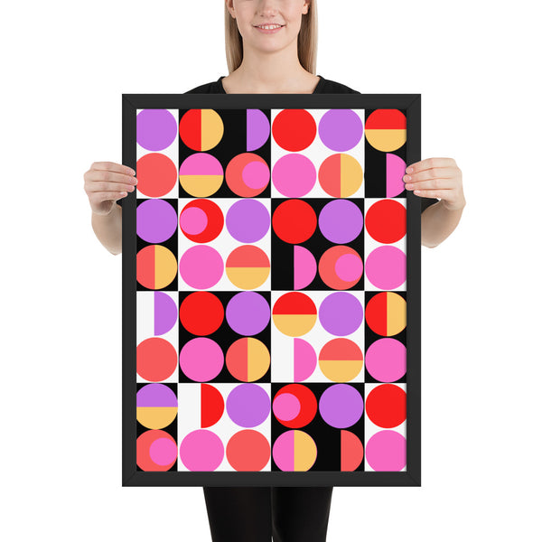 Framed photo paper poster - Bauhaus Retro Abstract Memphis Style