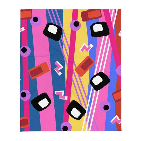 Throw Blanket | Crazy Underworld abstract retro style Patterned