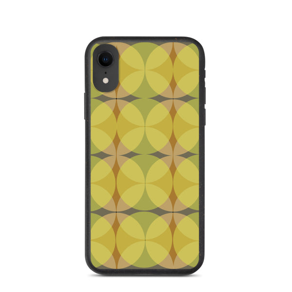 Yellow Mid-Century Modern Circles Mustard biodegradable iPhone case