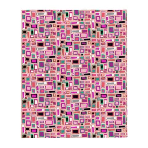 Throw Blanket | Pink Geometric Patterned