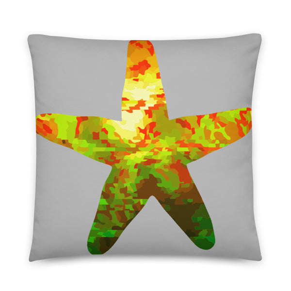 starfish cushion or pillow with grey background