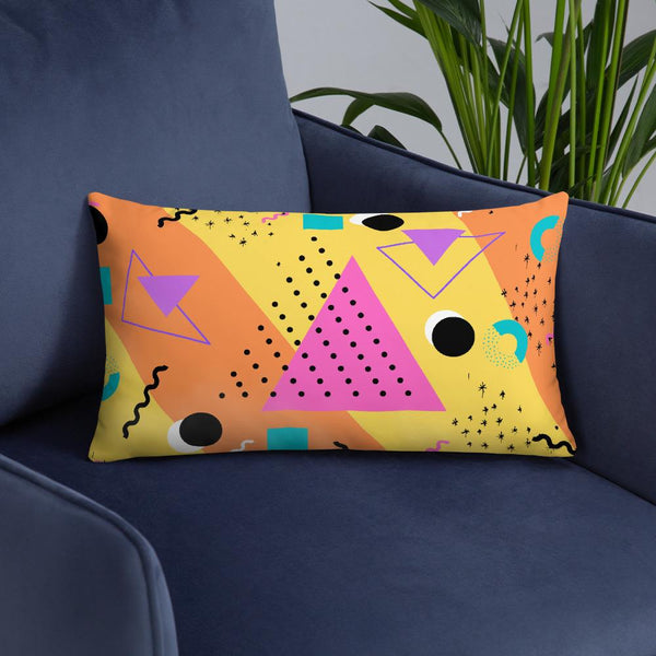  Orange Retro Abstract Memphis Style sofa cushion or throw pillow
