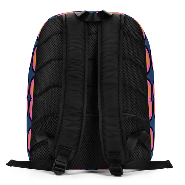  retro 70s style abstract design colorful Pink Retro Poppies design minimalist backpack