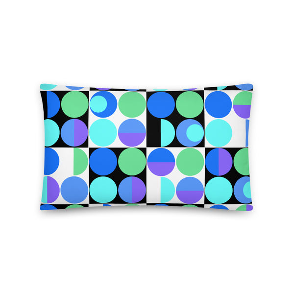 Blue Bauhaus Retro Abstract Memphis Style Sofa Cushion Throw Pillow