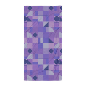 Patterned Towel | Purple Mid Century Modern Shapes