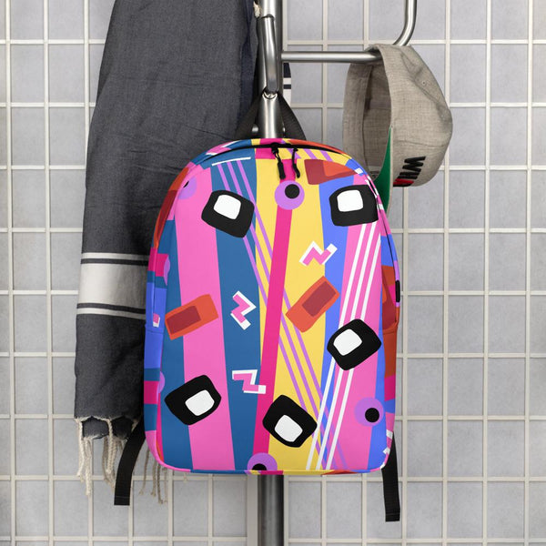 Minimalist Backpack | Crazy Underworld retro style abstract pattern