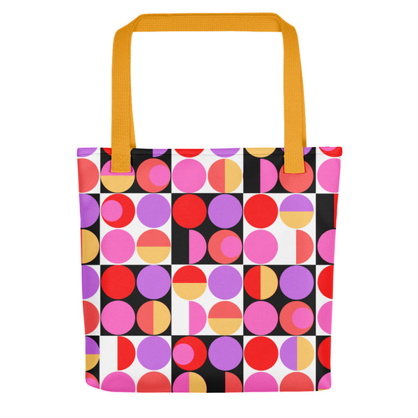 Tote bag | Pink Bauhaus Retro Abstract Memphis Style