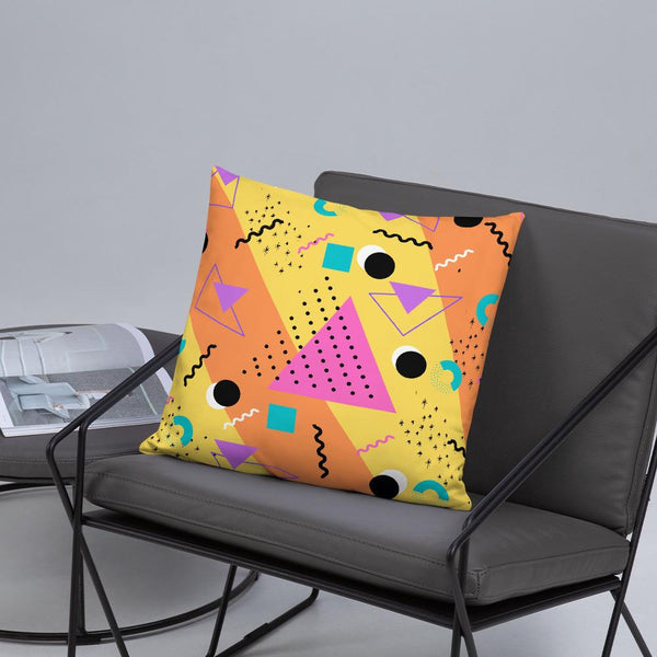  Orange Retro Abstract Memphis Style sofa cushion or throw pillow