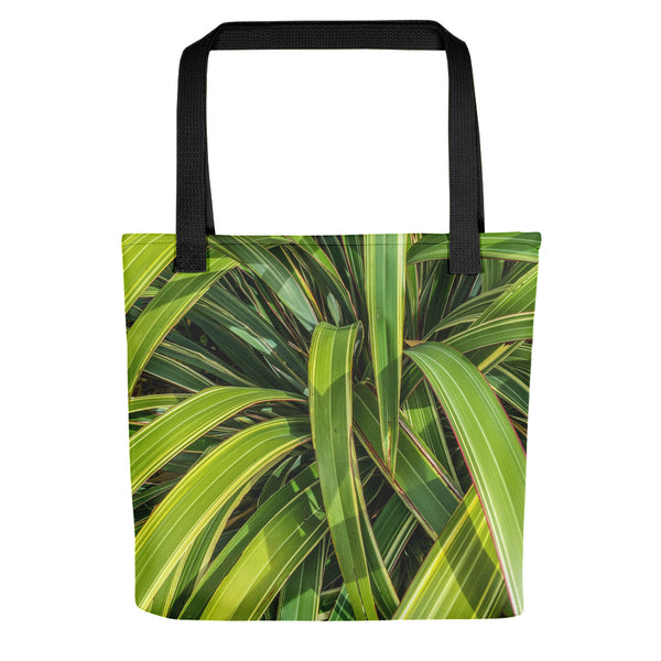 Succulent plant tote bag with black handle
