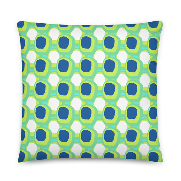 Green Blue Abstract Peacock Style Sofa Cushion Throw Pillow