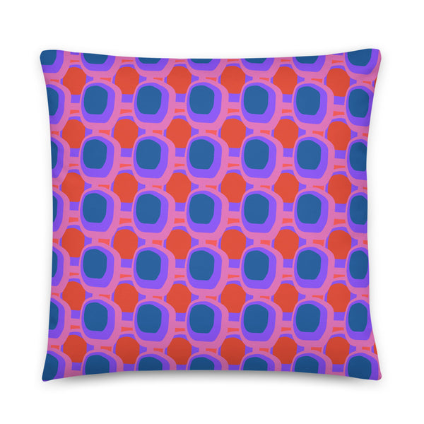 Pink Blue Orange Abstract Retro Style Sofa Cushion Throw Pillow