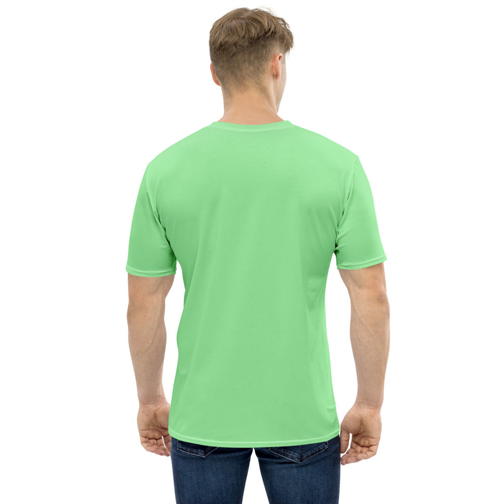 Mens light green t-shirt with colorful butterflies