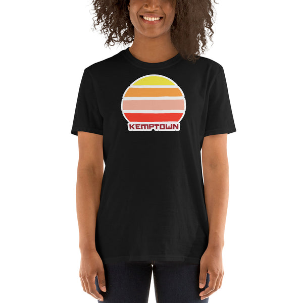 vintage sunset style t-shirt entitled Kemptown in black
