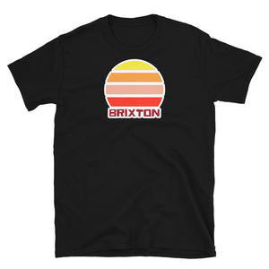 vintage sunset style t-shirt entitled Brixton in black