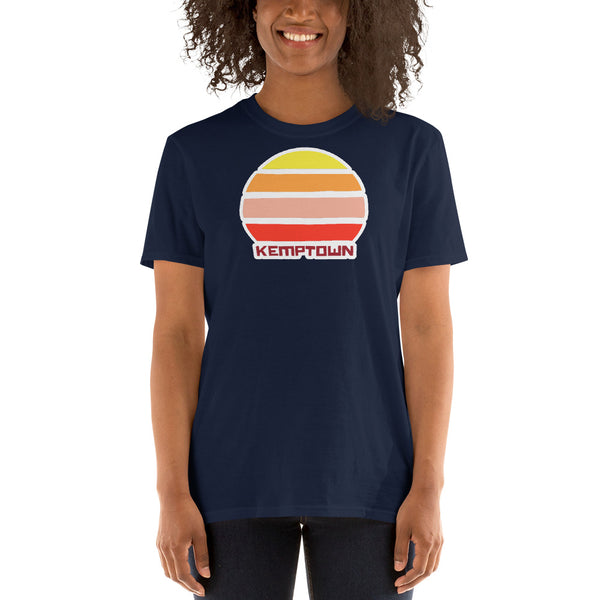 vintage sunset style t-shirt entitled Kemptown in navy