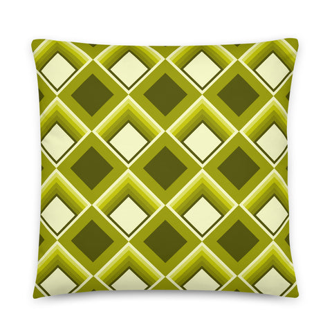 Mustard Geometric 60s Style Print sofa cushion or throw pillow