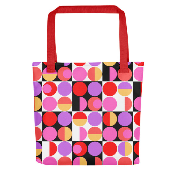 Tote bag | Pink Bauhaus Retro Abstract Memphis Style