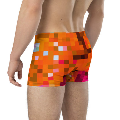 LGBT orange checked male boxer briefs underwear