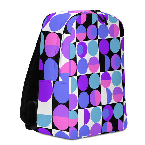 Purple Bauhaus Retro Abstract Memphis Style minimalist backpack