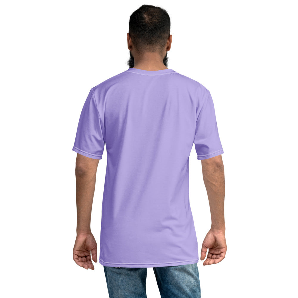 Mens lilac t-shirt with colorful butterflies