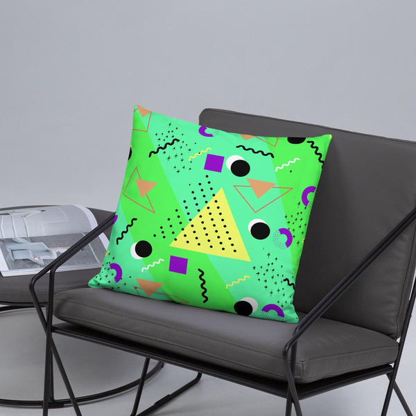 Neon Green Retro Abstract Memphis Style sofa cushion or throw pillow