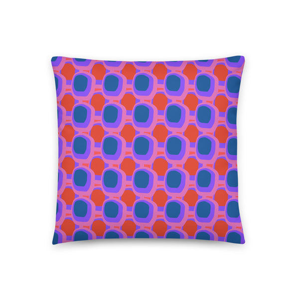 Pink Blue Orange Abstract Retro Style Sofa Cushion Throw Pillow