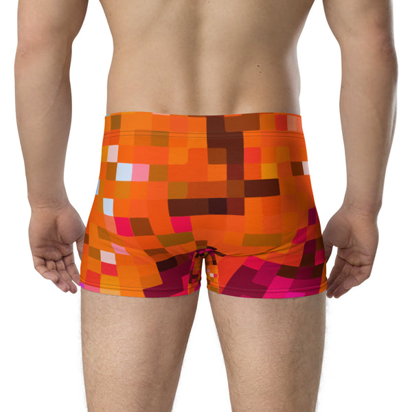 LGBT orange checked male boxer briefs underwear