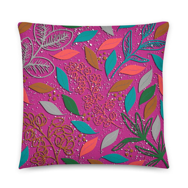 Dark Fall Floral Sky Pink Pattern Sofa Cushion Throw Pillow