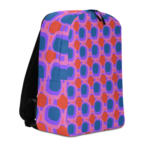 Pink Blue Orange Abstract Retro design minimalist backpack