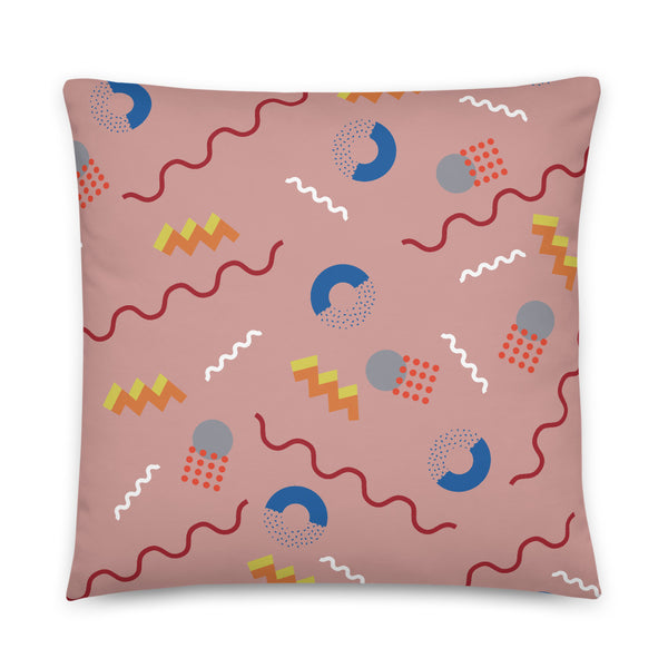 Muted Pink Retro Abstract Postmodern Memphis Style sofa cushion or throw pillow