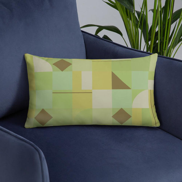 Mustard Mid Century Modern Shapes Sofa Cushion Throw Pillow