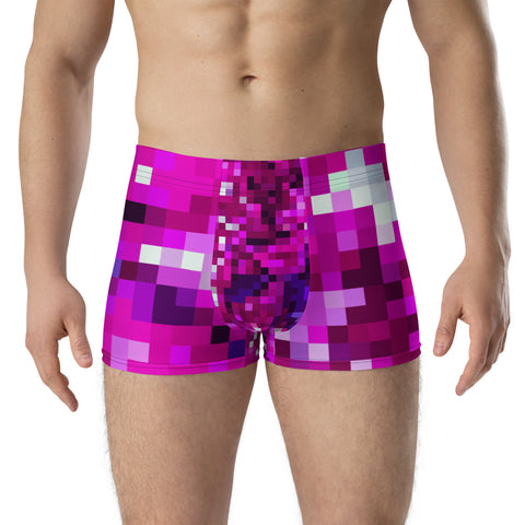 LGBT purple checked male boxer briefs underwear