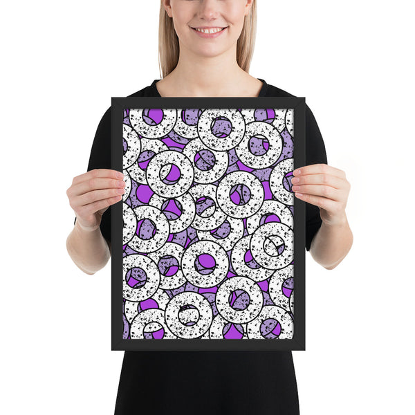 Purple Patterned Framed Art | Splattered Donuts Collection