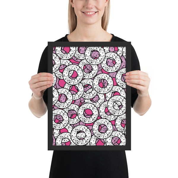 Pink Patterned Framed Art | Splattered Donuts Collection