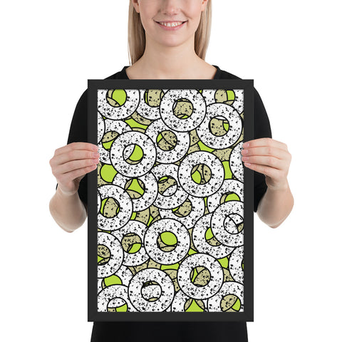 Yellow Patterned Framed Art | Splattered Donuts Collection