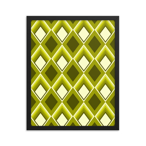 Yellow Patterned Framed Art | Geometric Glam