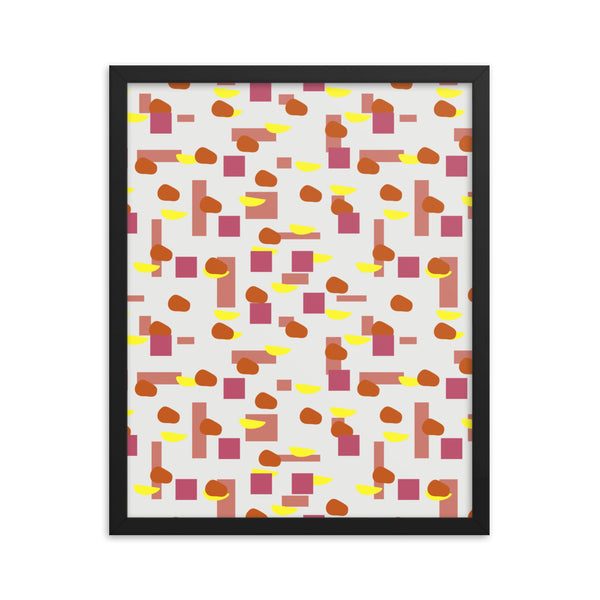 Framed Poster Art | Mid Century Geometric | Yellow
