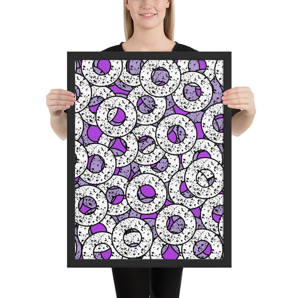 Purple Patterned Framed Art | Splattered Donuts Collection