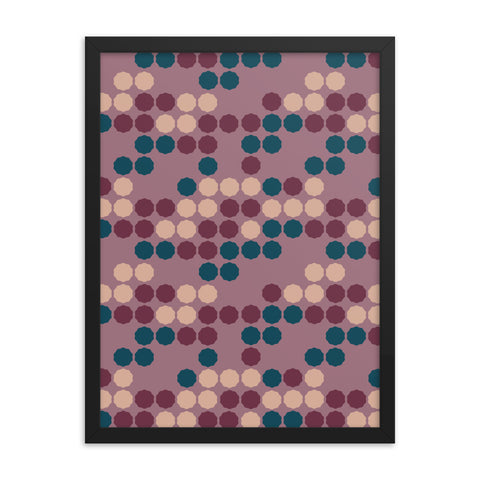 Framed Poster Art | Vintage Dot Matrix Putty Pink | Mid Century Modern