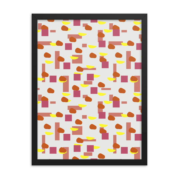 Framed Poster Art | Mid Century Geometric | Yellow