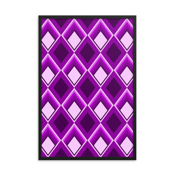 Purple Patterned Framed Art | Geometric Glam